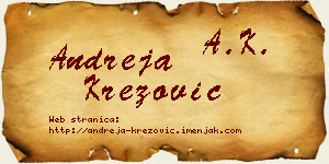 Andreja Krezović vizit kartica